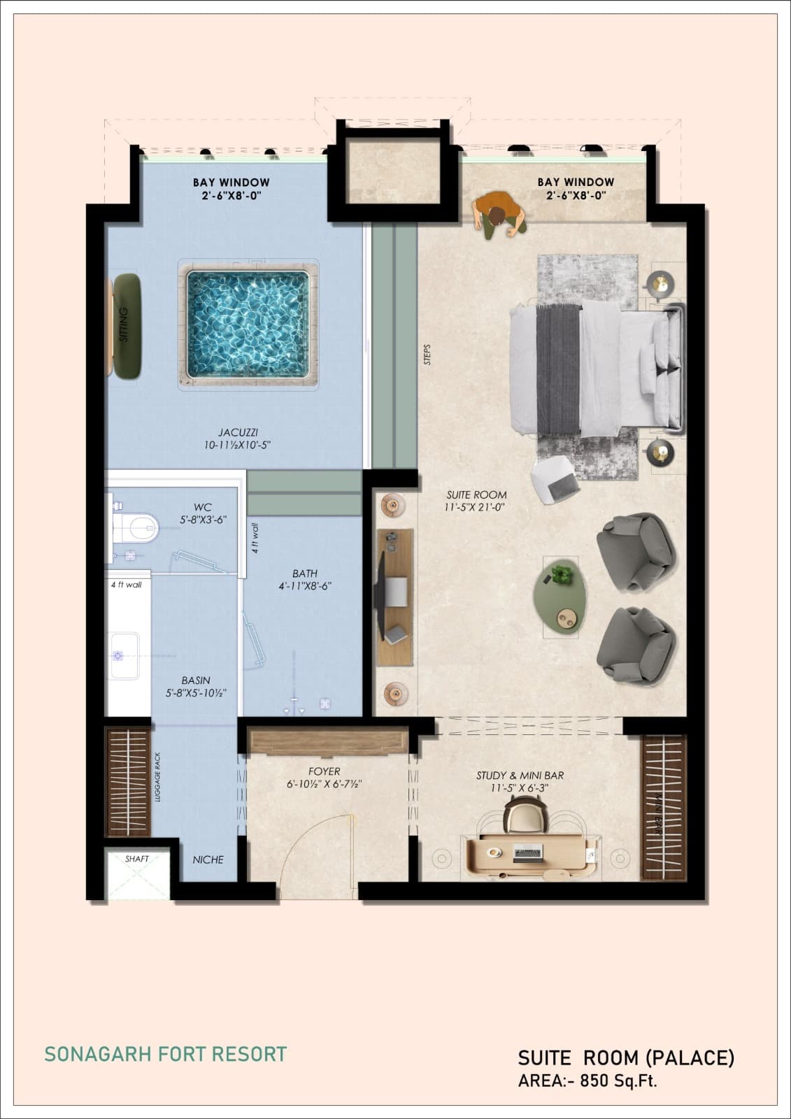 Suite Room — महाराजा महल at Sonagarh Fort Resort